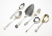 SIX STERLING SERVING PIECES. A