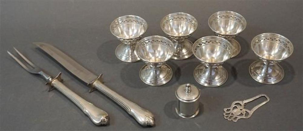 SIX STERLING SHERBET HOUSINGS,