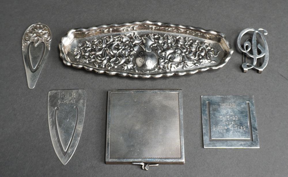 SIX STERLING SILVER ARTICLES,