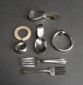 SIX STERLING SILVER BABY TABLE
