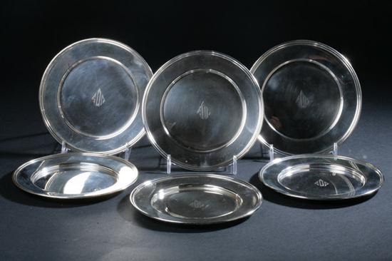 SIX STERLING SILVER BREAD AND