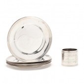 SIX STERLING SILVER BREAD PLAT