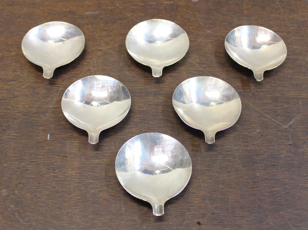 SIX STERLING SILVER FOOTED