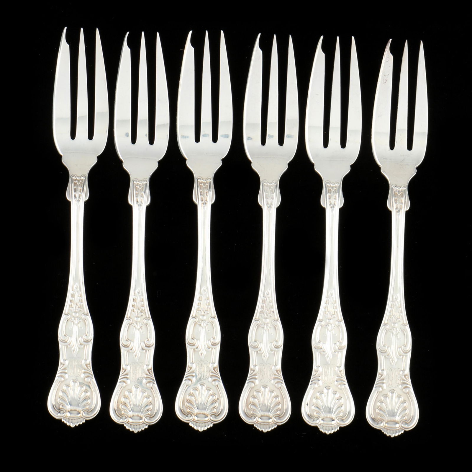 SIX STERLING SILVER  KINGS  FISH