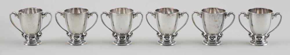 SIX STERLING SILVER MINIATURE