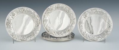 Six Sterling Silver Repousse