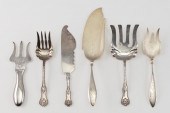 SIX STERLING SILVER SERVING UT
