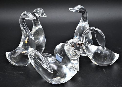 SIX STEUBEN CRYSTAL ANIMAL