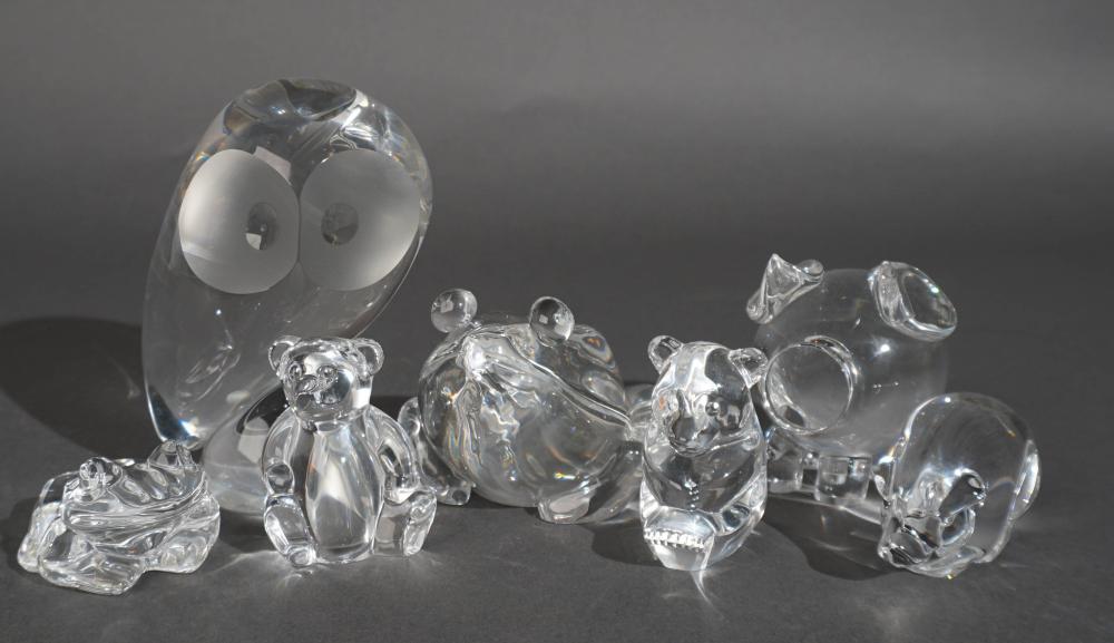 SIX STEUBEN CRYSTAL ANIMAL