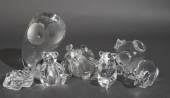 SIX STEUBEN CRYSTAL ANIMAL FIG