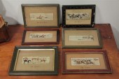 SIX STEVENGRAPHS HUNT SCENES.