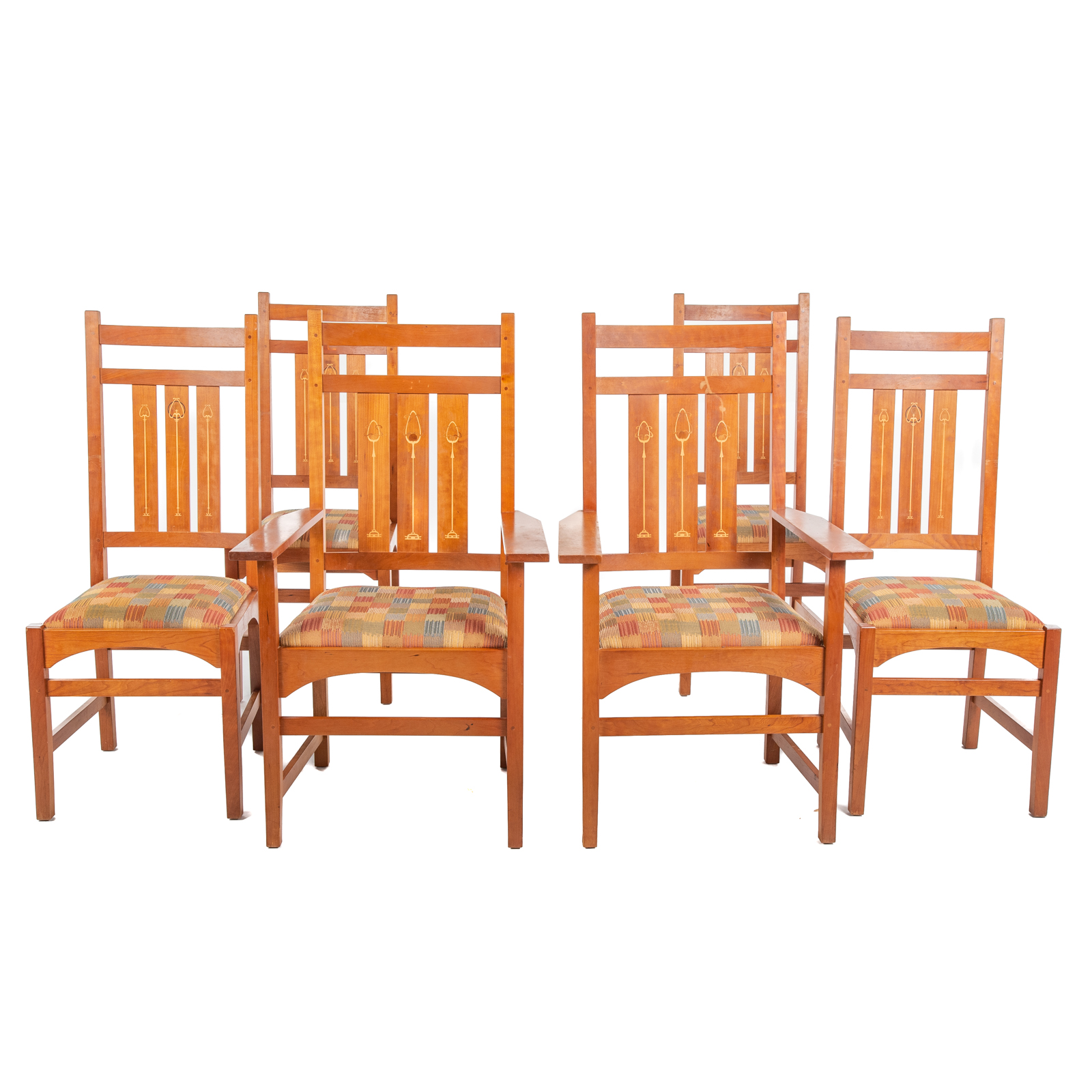 SIX STICKLEY HARVEY ELLIS INLAID