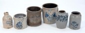 SIX STONEWARE ITEMS 19TH CENTU