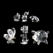SIX SWAROVSKI CRYSTAL BARNYARD