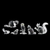 SIX SWAROVSKI CRYSTAL WOODLAND