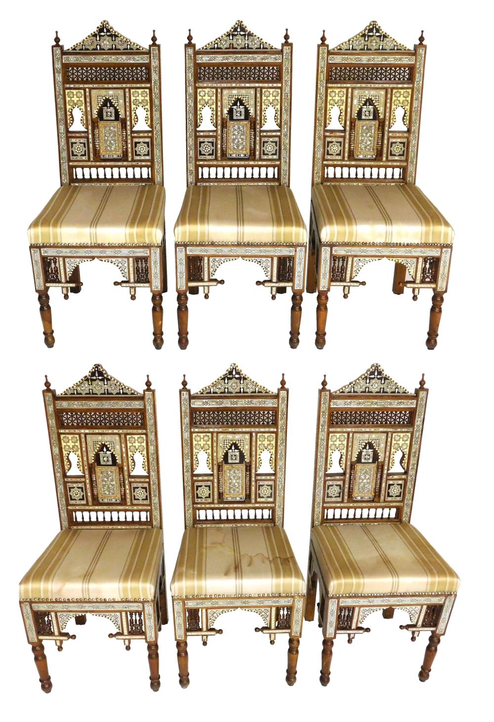SIX SYRIAN CHAIRS, LATE 19TH/