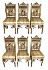 SIX SYRIAN CHAIRS, LATE 19TH/