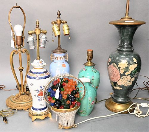 SIX TABLE LAMPS, TO INCLUDE A