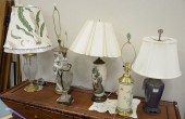SIX TABLE LAMPS, TO INCLUDE TW
