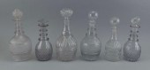 SIX THREE-MOLD CLEAR BLOWN GLA