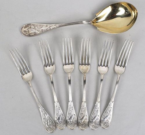 SIX TIFFANY & CO. STERLING FORKS,