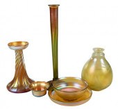 SIX TIFFANY STUDIOS STYLE GLAS