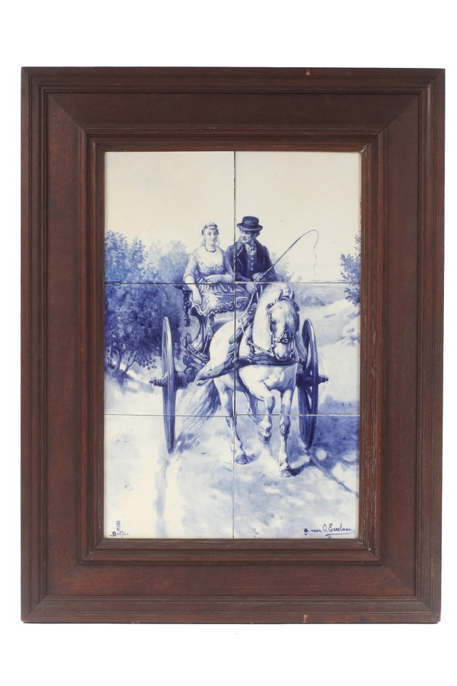 SIX TILE DELFT WALL PLAQUE - Framed