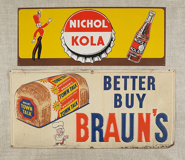 Six tin advertising signs 20th c.