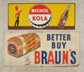 Six tin advertising signs 20th