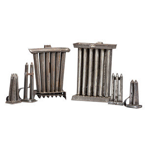 Six Tin Candle Molds 19th Century