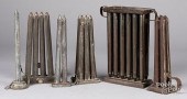 SIX TIN CANDLE MOLDS, 19TH C.S