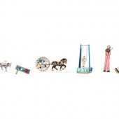 Six Tin Clown and Circus Toys