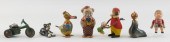 SIX TIN WINDUP TOYS CIRCA 1950