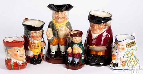 SIX TOBY MUGS AND PITCHERSSix