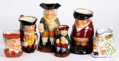 SIX TOBY MUGS AND PITCHERSSix