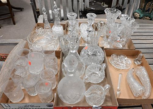SIX TRAY LOTS OF CUT GLASSSix