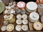 SIX TRAY LOTS OF PORCELAIN, TO