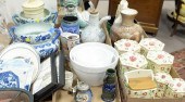 SIX TRAY LOTS OF POTTERY AND C