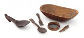 SIX TREENWARE ITEMS 19TH CENTU