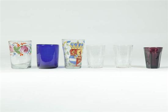 SIX TUMBLERS.  American  mid 19th