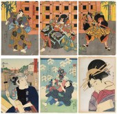 SIX UKIYO-E WOODBLOCK PRINTS 1