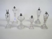 Six uncolored and pressed glas
