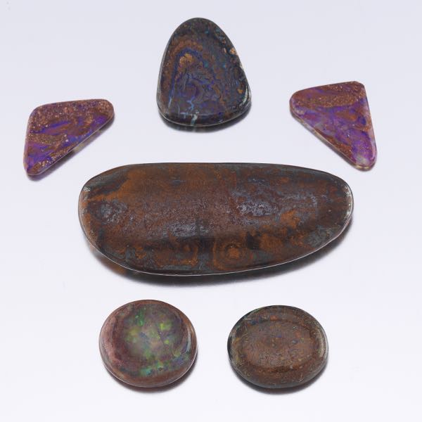 SIX UNMOUNTED MULTI-SHAPE BOULDER
