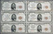 SIX U.S. 1929 5-DOLLAR BROWN S