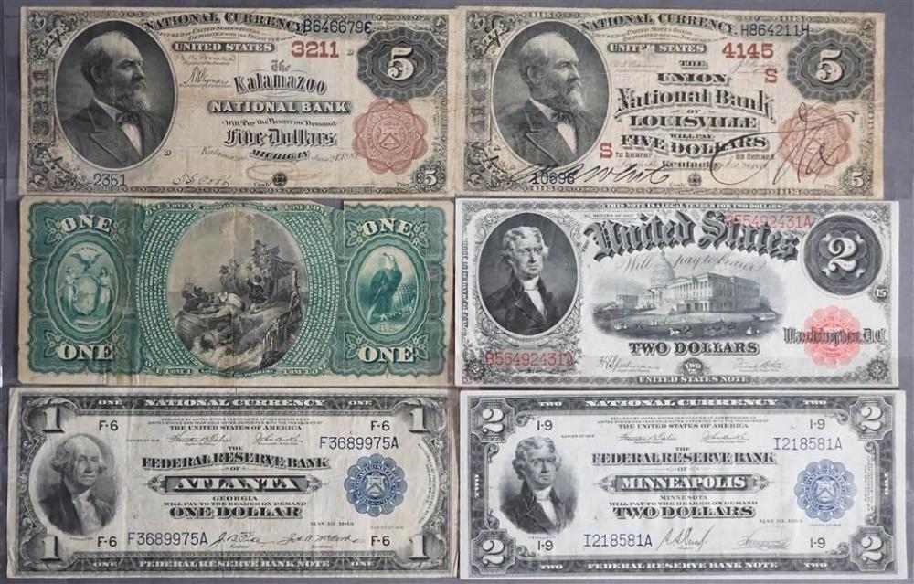 SIX U.S. NOTES, LARGE SIZESix
