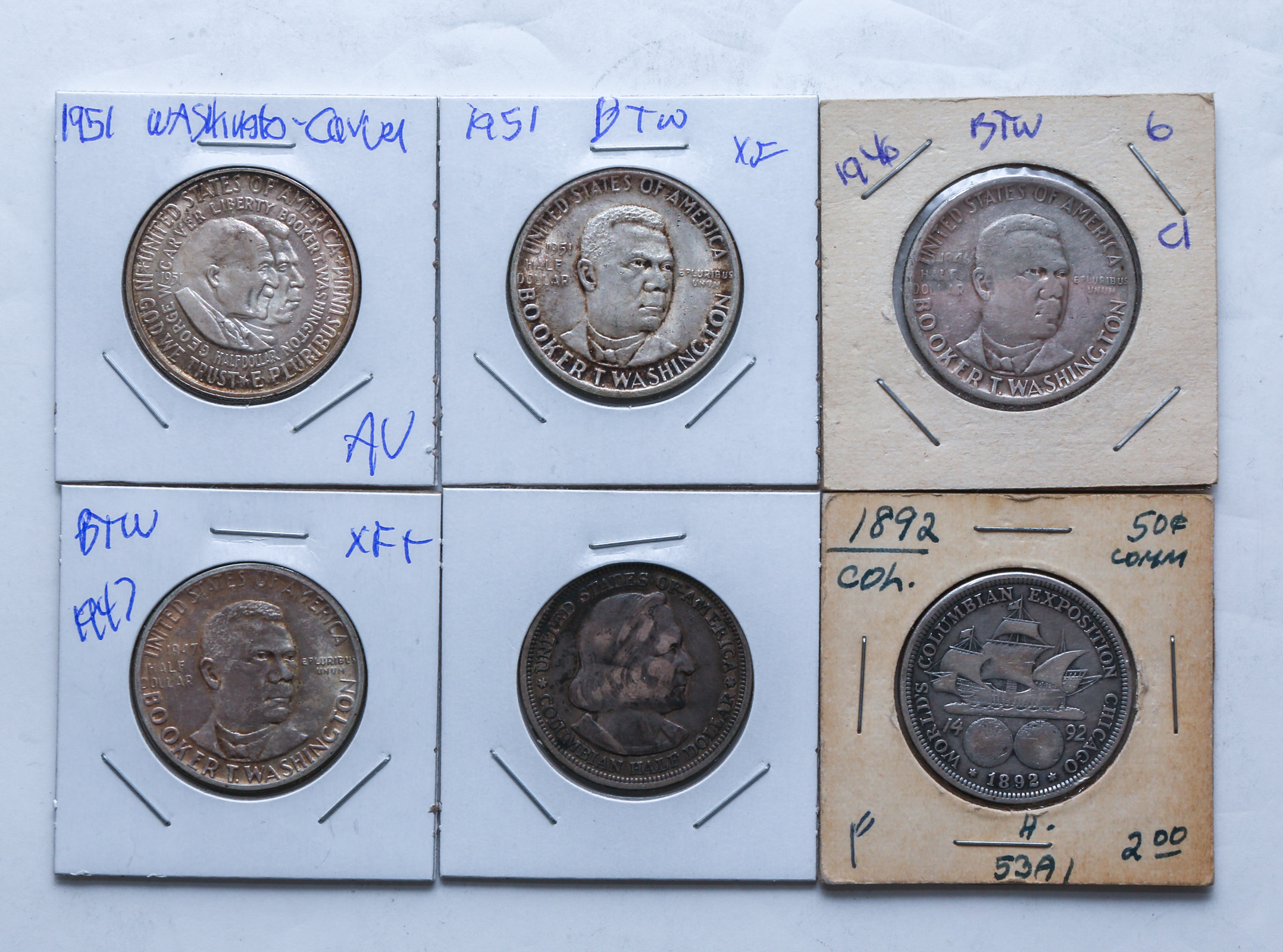 SIX US SILVER CLASSIC COMMEMORATIVE