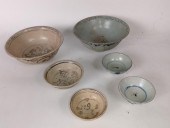 SIX VARIOUS ANNAMESE BLUE AND