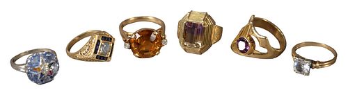 SIX VARIOUS RINGS, TO INCLUDE