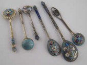 Six various Russian cloisonne