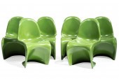 SIX VERNER PANTON-STYLE CHAIRS